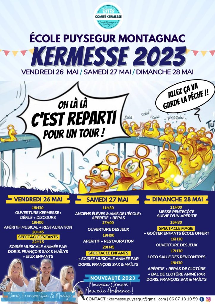 Programme Kermesse 2023 Ecole de Puységur